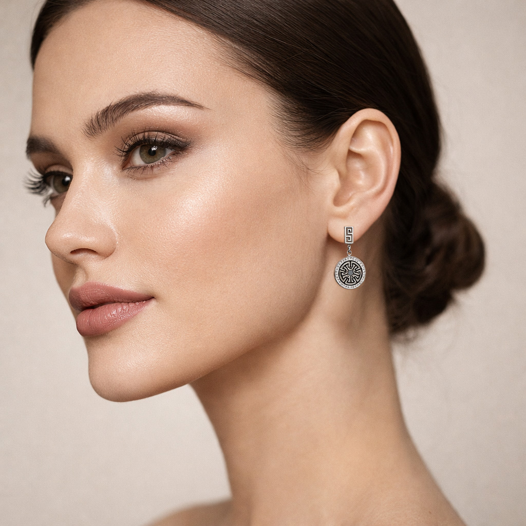 Sigrella – dámské ocelové náušnice s kruhovým symbolem (2)